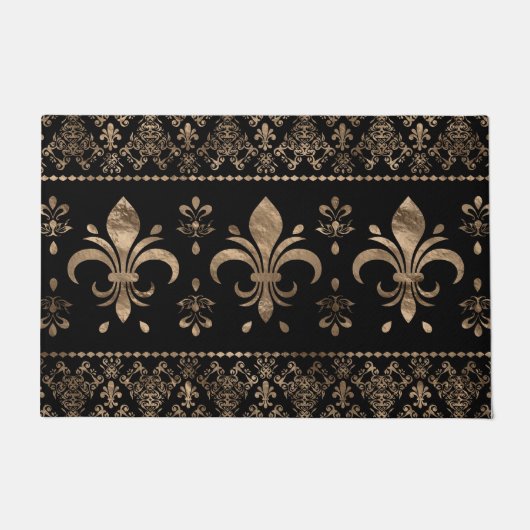 Luxekuntje en gouden versiering van de Fleur-de-li Deurmat (Voorkant)