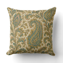 LuxeLayers Paisley Elegance Sierkussen Blauwgroen