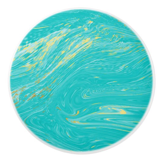 Luxelegant Marble Gold Blue modern design Keramische Knop (Voorkant)