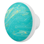 Luxelegant Marble Gold Blue modern design Keramische Knop (Rechts)