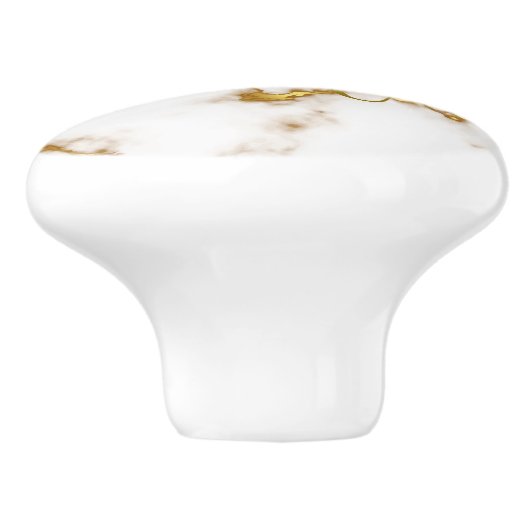 Luxelegant Marble Goud modern monogram Keramische Knop (Zijkant)