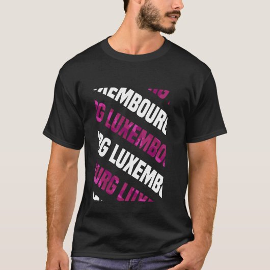 Luxembourg Camo Pattern Pink Camouflage T-shirt (Voorkant)
