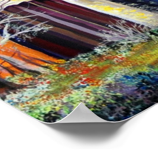 Luxembourg City - Psychedelic Plateau Du Rham Poster (Hoek)