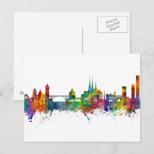 Luxembourg City Skyline Briefkaart (Voorkant / Achterkant)