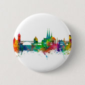 Luxembourg City Skyline Ronde Button 5,7 Cm (Voorkant)