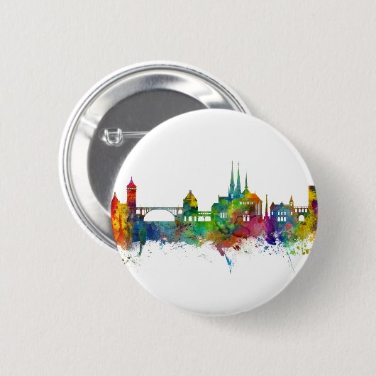Luxembourg City Skyline Ronde Button 5,7 Cm (Voorkant /achterkant)
