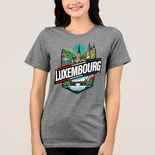 Luxembourg Europe Tri-Blend Shirt (Voorkant)