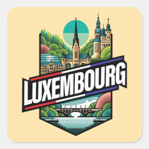 Luxembourg Europe Vierkante Sticker