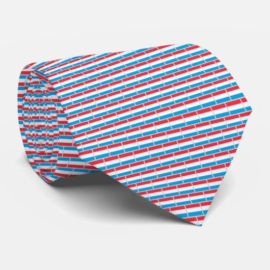 Luxembourg Flag Brick Pattern Stropdas (Opgerold)