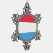 Luxembourg Flag Emblem Tin Sneeuwvlok Ornament (Links)