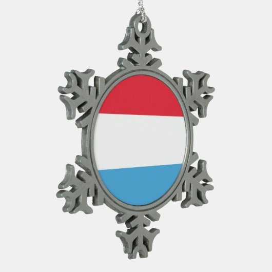 Luxembourg Flag Emblem Tin Sneeuwvlok Ornament (Links)
