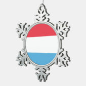 Luxembourg Flag Emblem Tin Sneeuwvlok Ornament (Rechts)