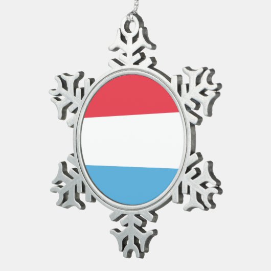 Luxembourg Flag Emblem Tin Sneeuwvlok Ornament (Rechts)