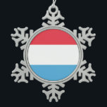Luxembourg Flag Emblem Tin Sneeuwvlok Ornament<br><div class="desc">Luxembourg Patriotic Home Gift Design. Luxemburgs Country Sign Souvenir. National Politics Mark Present. Homeland Symbol Presentation.</div>