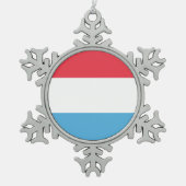 Luxembourg Flag Emblem Tin Sneeuwvlok Ornament (Voorkant)