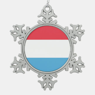 Luxembourg Flag Emblem Tin Sneeuwvlok Ornament