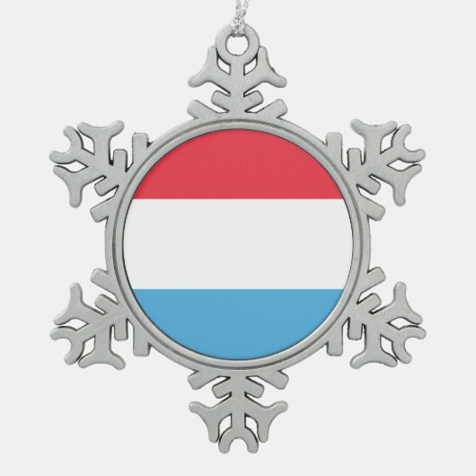 Luxembourg Flag Emblem Tin Sneeuwvlok Ornament (Voorkant)