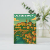 Luxembourg Historic Viaduct European Travel Briefkaart (Staand voorkant)