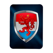 Luxembourg Metallic Emblem Magneet (Verticaal)