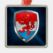 Luxembourg Metallic Emblem Metalen Ornament (Voorkant)