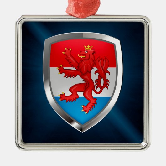 Luxembourg Metallic Emblem Metalen Ornament (Voorkant)