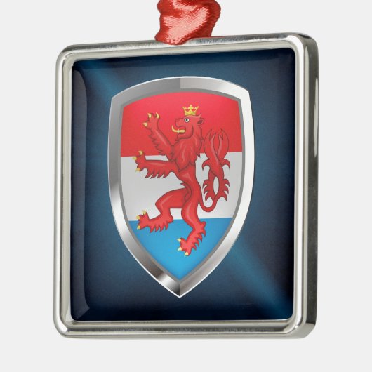 Luxembourg Metallic Emblem Metalen Ornament (Links)