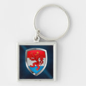 Luxembourg Metallic Emblem Sleutelhanger (Voorkant)