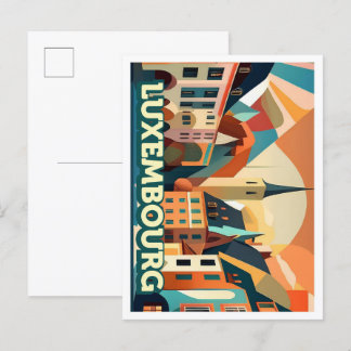 Luxembourg Travel artistiek kleurrijk Briefkaart