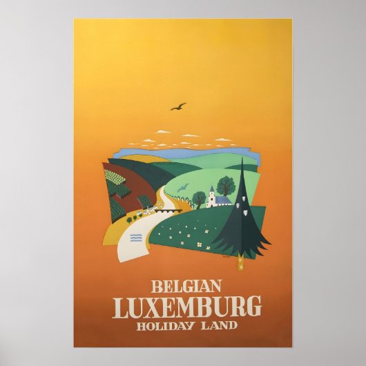 Luxembourg Travel Poster Belgium Art Print (Voorkant)