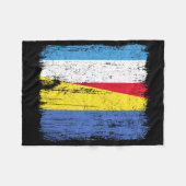 Luxembourg Ukraine Half Flag Luxembourgish Ukraini Fleece Deken (Voorkant (Horizontaal))