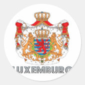 Luxembourger Emblem Ronde Sticker (Voorkant)