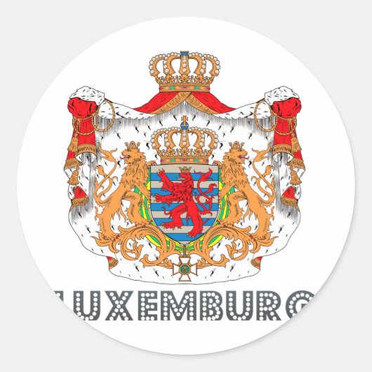 Luxembourger Emblem Ronde Sticker (Voorkant)
