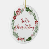 Luxembourgish Merry Kerstmis, Schéi Chrëschtdeeg Keramisch Ornament (Rechts)