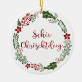 Luxembourgish Merry Kerstmis, Schéi Chrëschtdeeg Keramisch Ornament (Voorkant)