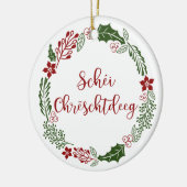 Luxembourgish Merry Kerstmis, Schéi Chrëschtdeeg Keramisch Ornament (Links)