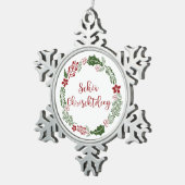 Luxembourgish Merry Kerstmis, Schéi Chrëschtdeeg Tin Sneeuwvlok Ornament (Rechts)
