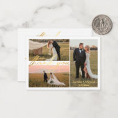 luxemburg bedankt jullie 3 foto ' s bruiloft colla notitiekaartje (Voorkant / Achterkant in situ)