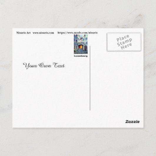 Luxemburg - Boheemse illustratie Schilderij Briefkaart (Achterkant)