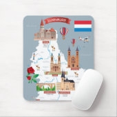 Luxemburg Cartoon Map Muismat (Met muis)