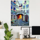 Luxemburg City - Bohemian Courtyard Poster (Thuiskantoor)