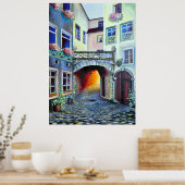 Luxemburg City - Bohemian Courtyard Poster (Keuken)