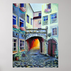 Luxemburg City - Bohemian Courtyard Poster