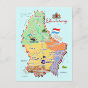 Luxemburg Duitsland Kaart Ansichtkaart