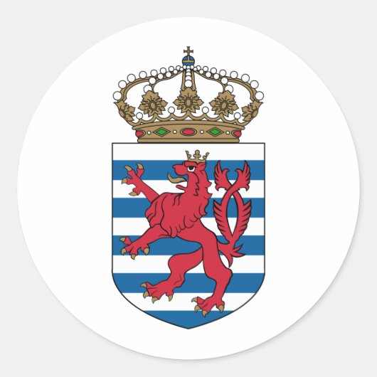 luxemburg embleem ronde sticker (Voorkant)