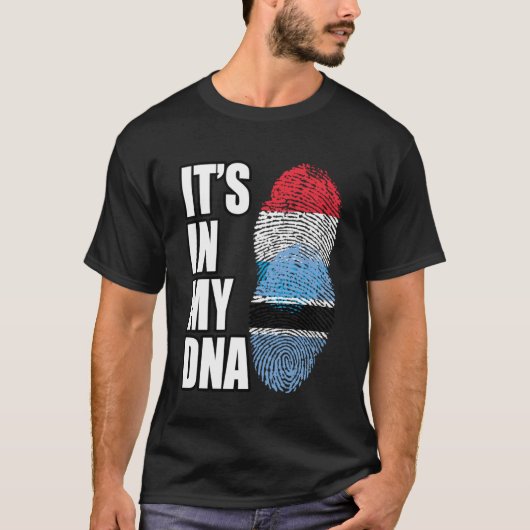 Luxemburg en Botswanan Mix DNA Erfgoedvlag T-shirt (Voorkant)