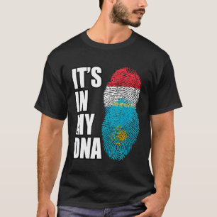 Luxemburg en Kazachstan Mix DNA Erfgoedvlag T-shirt