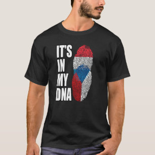Luxemburg en Tsjechisch Mix DNA Erfgoedvlag T-shirt