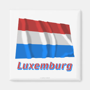 Luxemburg Fliegende Flagge mit Namen Magneet
