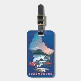 Luxemburg geïllustreerde reisposter. bagagelabel
