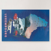 Luxemburg geïllustreerde reisposter. legpuzzel (Horizontaal)